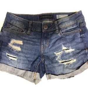 Aeropostale Stretchy DENIM MIDI SHORTS Size 000